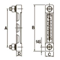 エスコ 127mm レベルインジケーター(温度計/プロテクター付) EA949CX-122A 1セット(2個)（直送品）