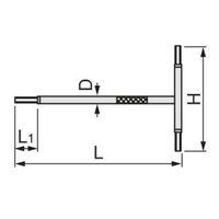 エスコ 10x300mm [Hexagon]T型レンチ EA573BZ-10 1セット(2本)（直送品）