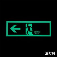 エスコ 120×360mm [中輝度蓄光式]避難口標識(左) EA983AT-22 1セット(3枚)（直送品）