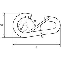 水本機械製作所 水本 ステンレス ナス型フック 線径6mm長さ63mm B-3110 1袋(1個) 677-6044（直送品）