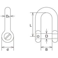 水本機械製作所 水本 ステンレス ネジ止め沈みシャックル 捻子径Mー36 A-3106 1個 670-1082（直送品）