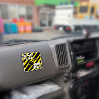 グリーンクロス シートベルト着用ステッカー四角 トラ柄 6300062184 1枚（直送品）