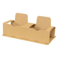 ノーブランド カップホルダー 2個用 切り離し可 茶 500枚セット FT27-0500-AS 1セット(500枚入)（直送品）