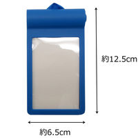 アイ・エス 吊り下げ ICカードケース(名刺対応可) ハードタイプ ひも収納式 青 INM-04 1パック