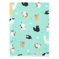 デザインフィル 3ポケットクリアホルダー A5 ネコ柄 35469006 1個