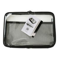 藤原産業 SK11 クリアポーチ ブラック M 180×260 96345 1セット(4個)（直送品）