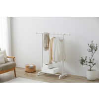 アイリスオーヤマ パイプハンガー ハンガーラック　シングル　ホワイト　幅810～1265×高さ895～1500mm　PIーE180S 1台