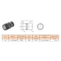 第一電子工業 MS非防水丸形 ケーブルレセプタクル ハンダ付け結線用コネクタ オス 6芯 D/MS3101A20-22P 1個（直送品）
