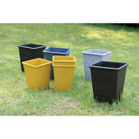 八幡化成 植木鉢 エコポット角型ロング 古紙入り 幅23.2×奥行23.2cm マスタード 413301 1個（直送品）