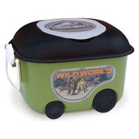 錦化成 おもちゃ箱 ジュラシック・ワールド 窓付きおもちゃ箱 キャスター 413650 1個（直送品）