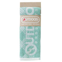 ナストーコーポレーション フェイスタオル ロング アウトドア OUTDOOR 31×90cm ラインチェック グリーン 436584 1個（直送品）