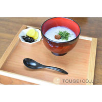 籐芸 レンゲ 16cm 木製 漆塗り 黒漆 朱漆 460217 1個（直送品）