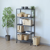 YAMAZEN 木目調 ファイルボックス 紙製 A4 タテ 取っ手付き 収納幅100mm NPF-1031(NA) 1個