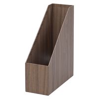 YAMAZEN 木目調 ファイルボックス 紙製 A4 タテ 取っ手付き 収納幅100mm NPF-1031(BR) 1セット(1個×3)