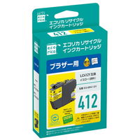 エコリカ ブラザー（brother）用 リサイクルインク ECI-BR412Y イエロー LC412Y対応 1個