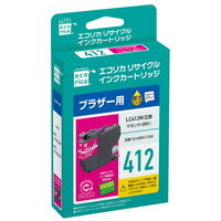 エコリカ ブラザー（brother）用 リサイクルインク ECI-BR412M マゼンタ LC412M対応 1個