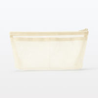 無印良品 ナイロンメッシュペンケース マチ付 約幅１７０×高さ１００×マチ５０ｍｍ アイボリー 良品計画