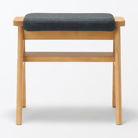 無印良品 再生ポリエステル混 木製スタッキングスツール チャコール 幅４９．３×奥行３７×高さ４４ｃｍ 良品計画