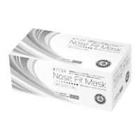川西工業 使い捨てマスク #7134 超ぴったりノーズフィットマスク三層式 50枚入 00684462 1ケース(40個)（直送品）