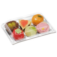 デンカポリマー 和菓子容器 和菓子6個透明浅 00775938 1ケース(900個(50個×18))（直送品）