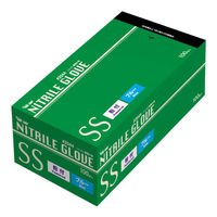 川西工業 2044 ニトリル使いきり手袋 粉付 ブルーSS 100枚入 1ケース(30個)（直送品）