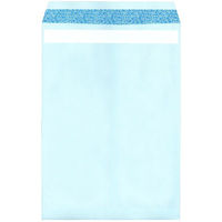 今村紙工 透けない窓付き封筒 角20 ブルー テープ付 28751 1ケース(500個)（直送品）