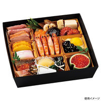 弁当容器 HSH-C70-4 冷凍レンジカップ用 テーパー型貼箱 (黒木目エンボス) HSHC704BKMES（直送品）