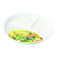 パール金属 メラミン食器 あつかいやすい仕切付ラウンドプレート(ホワイト) K-6387 1ケース(5個)（直送品）