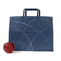 パックタケヤマ 紙手提袋 平紐手提袋 H平32 ゆうび ブルー XZT60004 1ケース(200個(50個×4))（直送品）