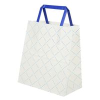 パックタケヤマ 紙手提袋 H平181 ハートキルティング ブルー XZT69919 1ケース(200個(50個×4))（直送品）