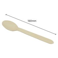 使い捨てスプーン テイクアウト用木製スプーン 160mm 100本入 00224055 1ケース(50個)（直送品）