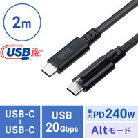 サンワサプライ USB20Gbps TypeーCケーブル（シングルスクリューロック・240W）  1本