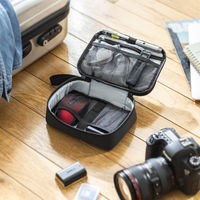 サンワサプライ トラベル小物ポーチ（W195×D135×H55mm・ブラック） INーAD11BK 1個