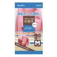 川西工業 ゴム手袋 2006 天然ゴム手袋 中厚手 3双組 M 1ケース(60個)（直送品）