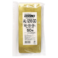 生産日本社 チャック付き袋 ラミジップ ALカラースタンド 金 AL-1216GD 43453 1ケース(1200個(50個×24))（直送品）