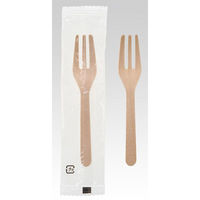 サンナップ カトラリー ウッドフォーク袋入 9.5cm 100本 DFKW100P 1ケース(50個)（直送品）