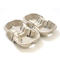 東罐興業 カップホルダー パルプモールド ドリンクキャリア 新 648818 1ケース(330個(55個×6))（直送品）