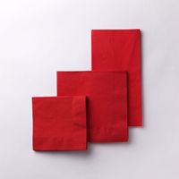 溝端紙工印刷 8ツ折ナフキン LUC-28 カラー2プライナプキン8折 イタリアンレッド 14 1ケース(2000個(50個×40))（直送品）