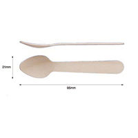 ホウケン産業 使い捨てスプーン 木製 ウッドスプーン95 バラ 605558 1袋(100個)（直送品）