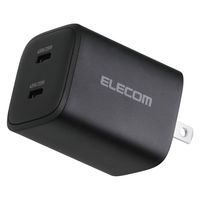 USB充電器 タイプC PD 45W USB-C×2 コンパクト Type-C 黒 EC-AC10945BK エレコム 1個（直送品）