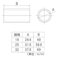 フジテックジャパン ＤＣストレート（ネジ付）Φ３２mmブラック パイプ継手黒 ジョイント継ぎ手黒 1箱(6個入)（直送品）