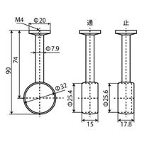 フジテックジャパン 吊下げブラケット Φ２５mm通ブラック シャトルブラケット黒 上吊ブラケット黒 1箱(20個入)（直送品）