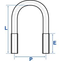 HI―LEAD Uボルト 1種ナット2個付 ドブメッキ M12X80A(P103/L119/E45) UBN-12X080-D 1個（直送品）
