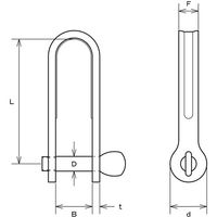 水本機械製作所 水本 ステンレス ロング板シャックル 長さ34mm内幅10mm B-3123 1袋(1個) 689-1879（直送品）