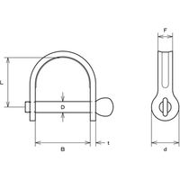 水本機械製作所 水本 ステンレス ワイド板シャックル 長さ23mm内幅25mm B-3128 1袋(1個) 689-1896（直送品）