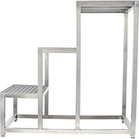 クラフトワーク ステンレス作業用踏台 溶接一体型3段 SUSF3-609090 1台 685-3919（直送品）