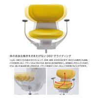 【組立設置込】コクヨ イング ラテラル 背クッション 可動肘 フローリング用 オリーブイエロー CR-G3211E6G41S-VN 1脚（直送品）