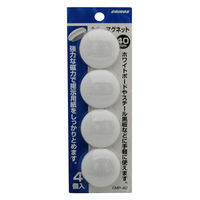 日本クリノス カラーマグネット 丸形 40mm 白 CMP-40-W 1パック(4個)