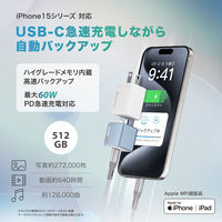 Maktar 充電しながらデータ自動バックアップ Qubii EX 急速充電60W 512GB MKPQE-W-512 1個