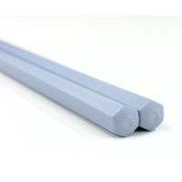 サンライフ 抗菌 彩り六角PBT箸 グレー 23cm 10P 1セット(10膳)